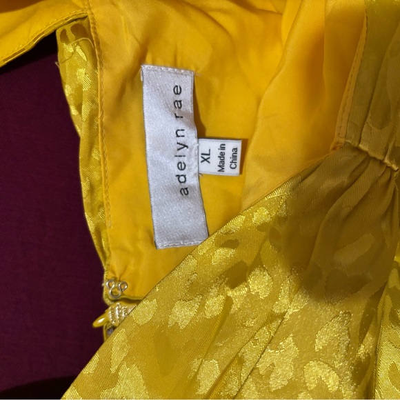 Adelyn Rae Yellow Ruched Mini Dress - Picture 2 of 4